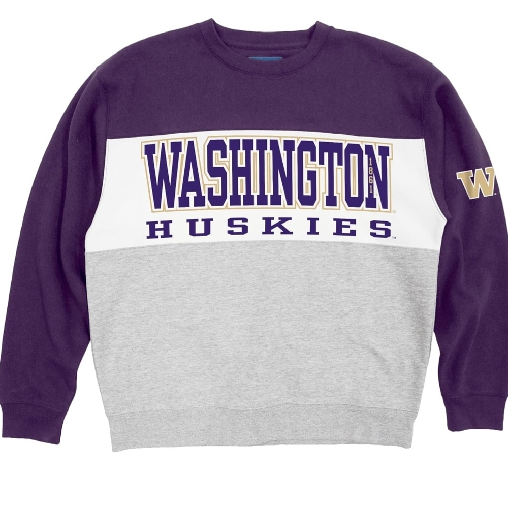 Blue 84 Washington Huskies Purple and Gray Crewneck Sweatshirt